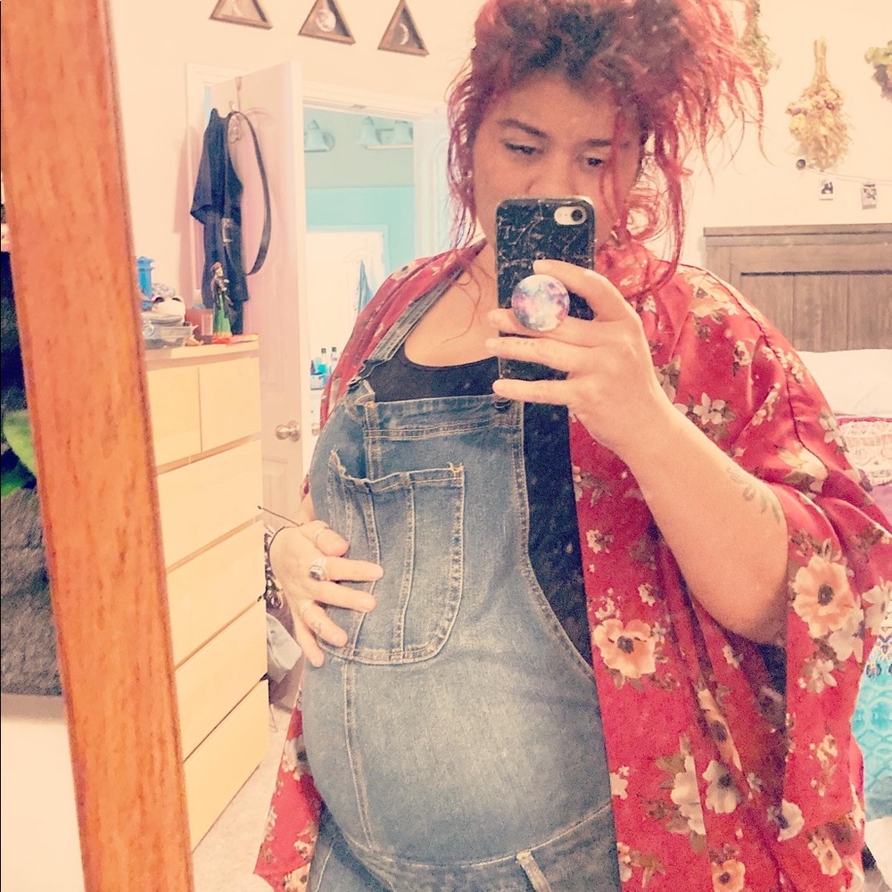 Motherhood Maternity Indigo Blue Overalls 2X